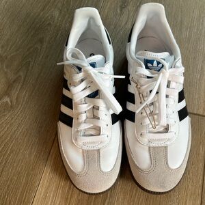 Adidas white Sambas, brand new.